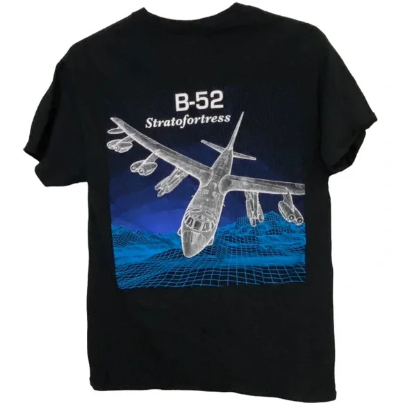 B-52 StratoFortress Blackbird USAF Full Graphic Retro Men’s Black L T-Shirt Jets - Picture 5 of 5